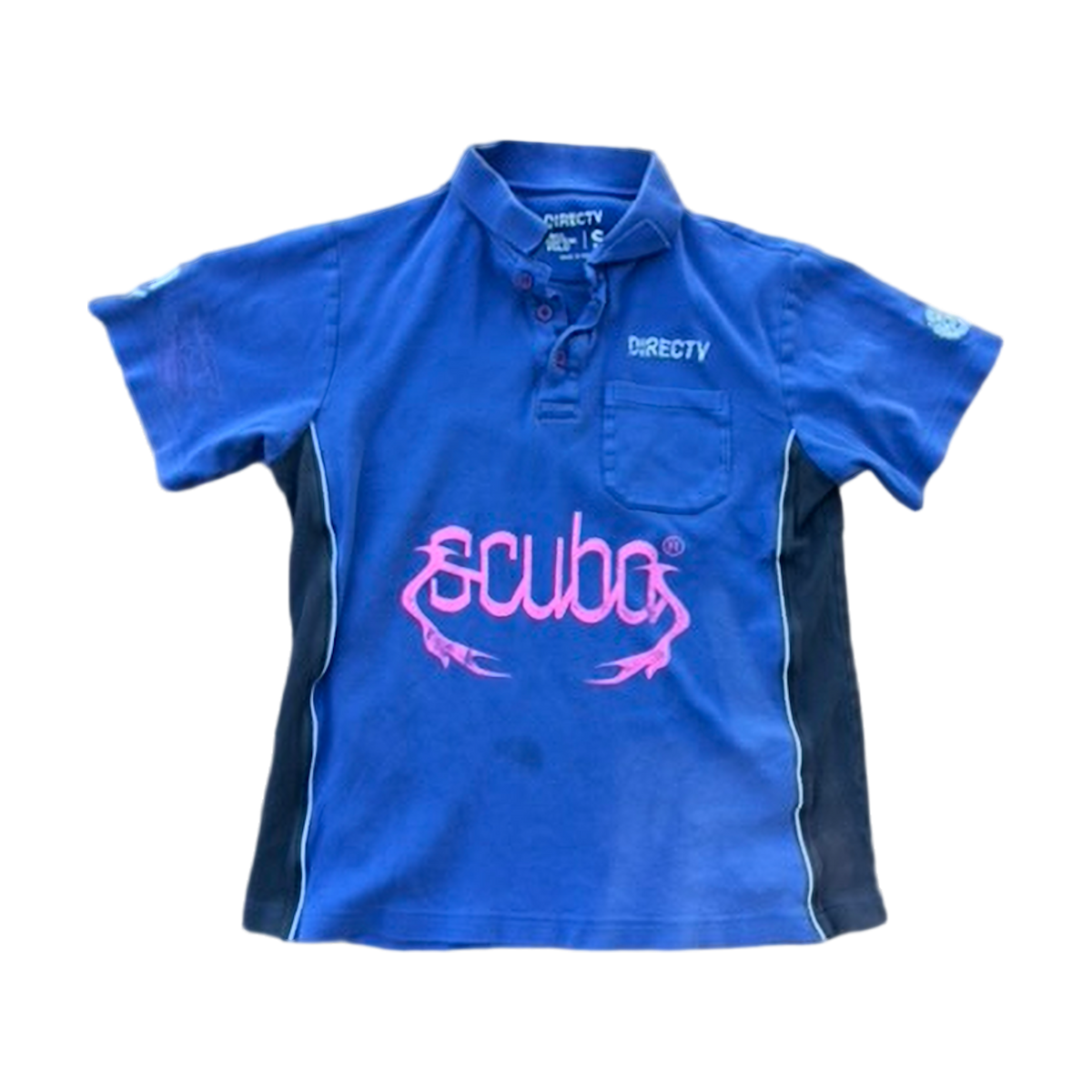 direct TV shortsleeve polo pink print