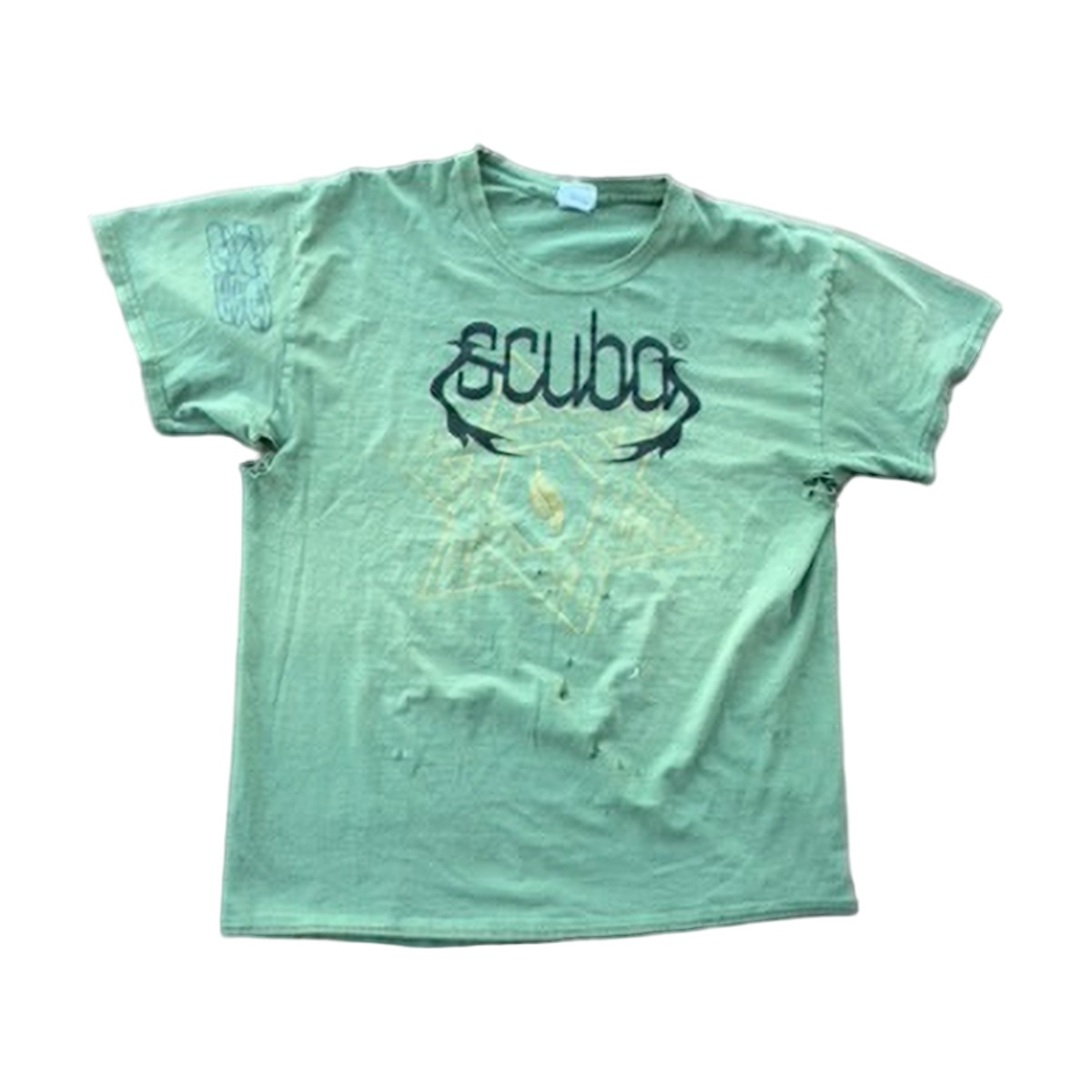 Thrashed Jewish tee with scuba graphics